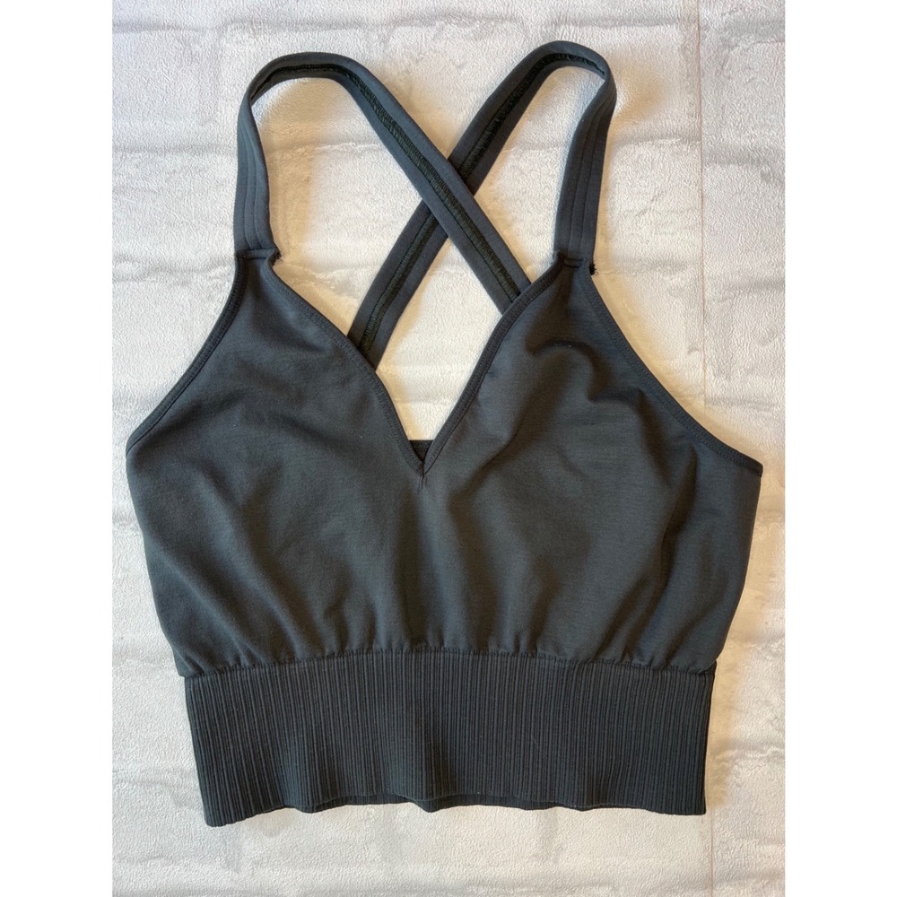Free‎ People FP Movement Happiness Runs Crop Bra Gray M/L balletcore pilatescore